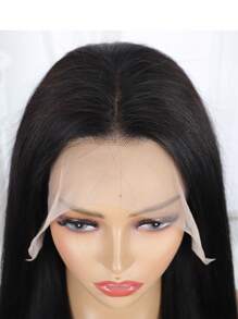 Straight Lace Front Wig Human Hair Wigs 13x4 Transparent Lace Frontal Wig For Women Bone Straight Brazilian Human Hair Lace Wig With Full Edges Baby Hair Pre Plucked Swiss Straight Wig Natural Black - SNatural - View 10