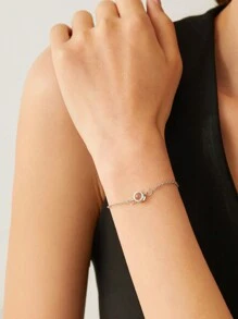 1PC Photo Projection Bracelet,Personalized Picture Inside Bracelet,Custom Picture Bracelet,Couples Bracelet, Fashion Best Friend Gift,Gift For Mom - Silver - View 2