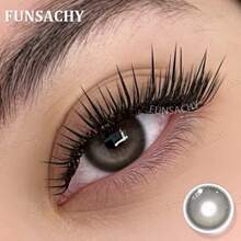 FUNSACHY 处方隐形眼镜 HAWAII 系列 0~-8.00 自然软性隐形眼镜 14.5mm 眼部化妆年度使用 - 灰色 - 查看 6