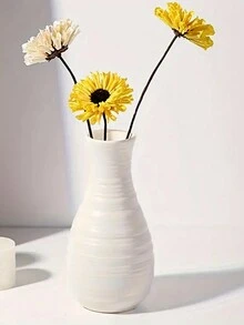 1 件装花卉和植物的白色塑料花瓶，落地式花瓶，适用于家庭、客厅、卧室、餐桌、阳台、宿舍、办公室、橱柜、壁炉、婚礼、派对、节日装饰 - 白色 - 查看 16