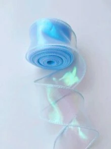 10 Yardas 4CM Cinta de organza iridiscente transparente y ancha para decoración de flores, ramos, guirnaldas, bodas, fiestas de cumpleaños, regalos de Navidad, lazos para el cabello y decoraciones