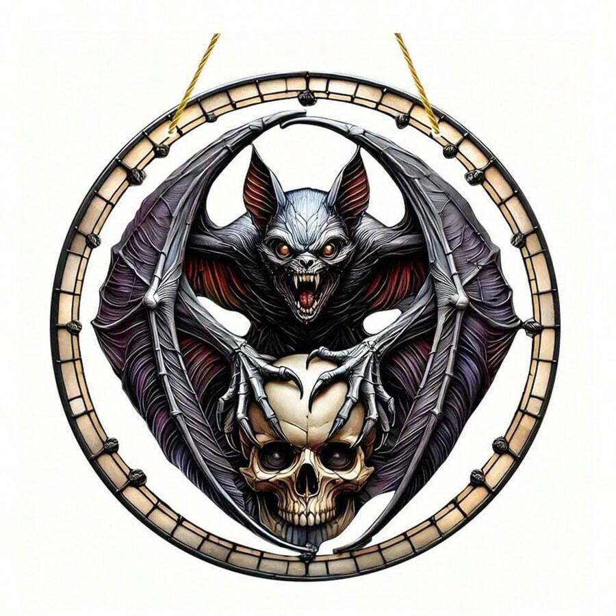 1pc New Acrylic Bat Decor For Halloween Window, Indoor & Outdoor Wall