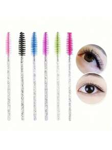300 piezas 100 piezas 50 piezas Pinceles negros desechables de alta calidad para los ojos - Suaves, delicados, precisos para extensiones de pestañas, cejas y maquillaje, aptos para piel normal - Sin fragancia, varilla de plástico ABS, diseño de pincel de palma, fácil de usar - Set de maquillaje para ojos de mamá
