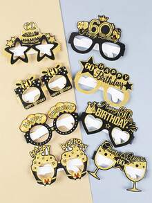 8 chiếc ly giấy chủ đề mừng sinh nhật lần thứ 60, phụ kiện chụp ảnh vui nhộn, hoa văn đa dạng, vật dụng trang trí tiệc sinh nhật 60 tuổi, quà tặng tiệc, đạo cụ chụp ảnh - Nhiều màu - Xem 2