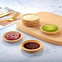 1/4 件迷你竹制蘸酱碗套装，适用于寿司、烧烤、沙拉、果酱、番茄酱等调味品和小吃碗，防锈圆形准备碗，适用于开胃菜和蘸酱，是家庭、厨房、餐厅、酒店、学校用品的完美餐具 - 彩色 - 查看 7