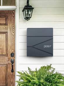 SONGMICS  Wall Mounted Post Box With Newspaper Holder, Keys, Easy To Install, Modern Design, Charcoal Grey - Dark Grey - View 2