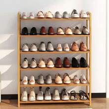 6 Tier Wooden Shoe Rack Storage Shelves Footwear Rack Organiser Stand Shelf Unit - Default - View 3
