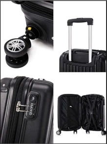360° Carry-On Suitcase Lightweight On The Plane. Double Zipper With Anti-Theft Expandable Double Wheels 10kg Size-25*35*55 - 寶藍色 - 查看 5