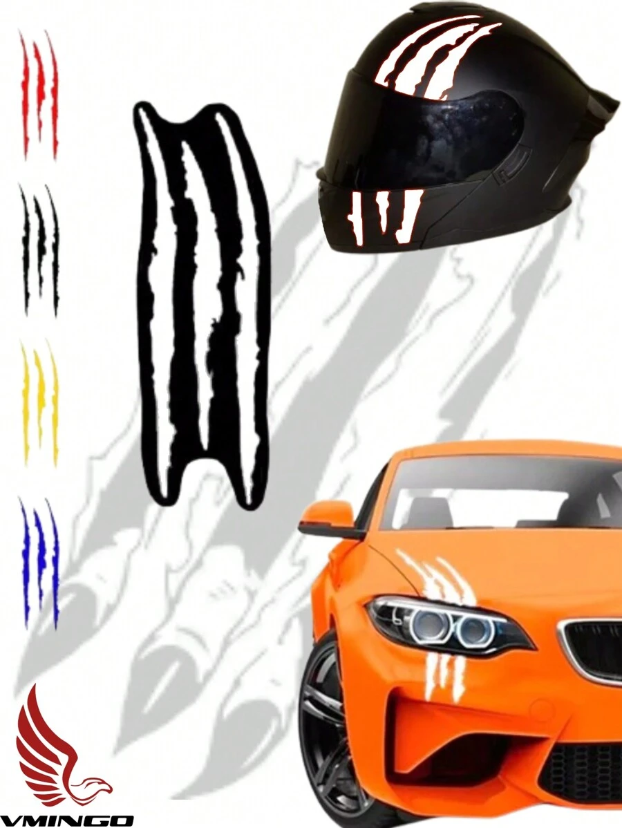 Vmingo Decal Scratch Claw Aggressive Animal Headlight Universal Auto - trắng - Xem 1