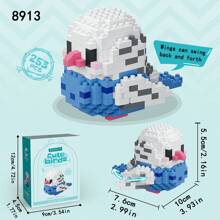 1 件可爱小鸟拼接微粒积木玩具，迷你鹦鹉形状桌面装饰收藏品，创意 DIY 拼装积木动物模型家居桌面装饰，很棒的圣诞节/万圣节/新年/情人节/儿童生日礼物，男孩玩具，儿童玩具，儿童玩具，女孩玩具 - 彩色 - 查看 9