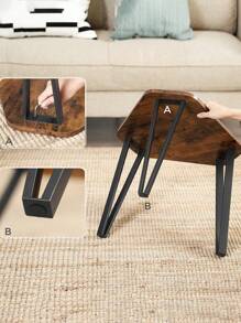 VASAGLE Nesting Coffee Table, Set Of 3 End Tables For Living Room, Stacking Side Tables, Sturdy And Easy Assembly, Steel Frame, Industrial Style, Rustic Brown And Black - Chocolate Brown - View 6