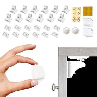 Magnetic Cabinet Locks- Magnetic  Proofing Cabinet Locks,  For Cabinets Drawers Doors For Back To School - Easy Installation No Tools Required (12 Pack And 2 Keys)