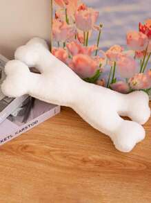 1 件骷髅骨头装饰枕头、搞笑毛绒娃娃、靠垫、交叉骨头恐怖鬼填充软娃娃、客厅装饰节日礼物 - 白色 - 查看 10