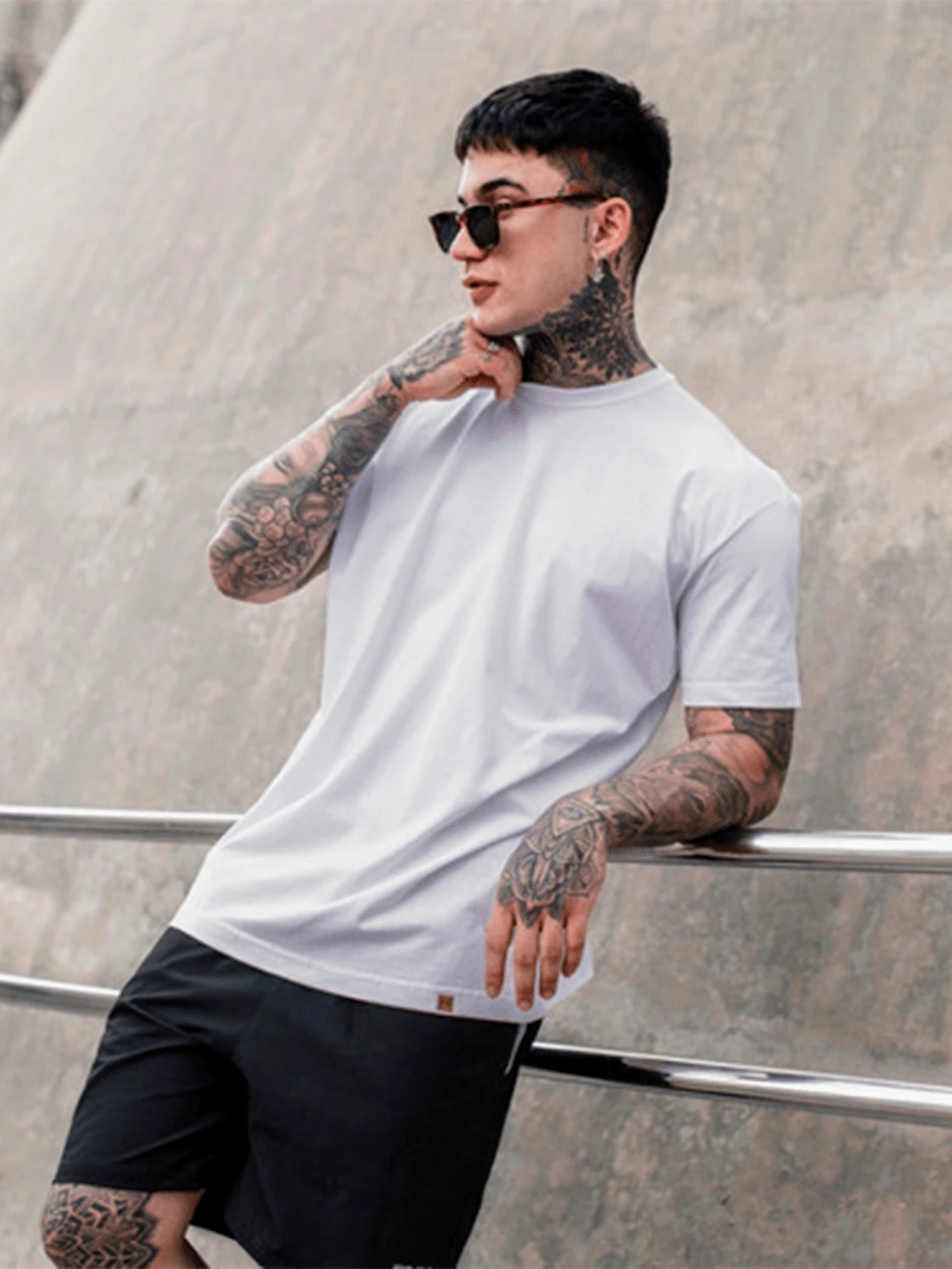 Men's White Casual T-Shirt Stylish Basic Party Shirt Premium Cotton 30.1 Thread - trắng - Xem 1