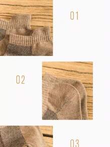 10 pares de calcetines absorbentes de sudor transpirables de color sólido para hombres - A - Ver 6