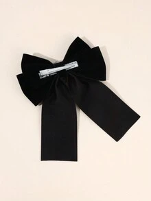 1 peça de grampos de cabelo de veludo de cor sólida com laço grande, grampo de cabelo elegante com decoração de flores para uso diário na cabeça, acessórios de cabelo vermelho e preto para presente