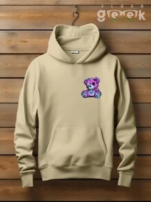Sweatshirt Bear Streetwear Oversize Style Cute Bear CANGURU 2525 GEEK FLUX - 卡其色 - 查看 2