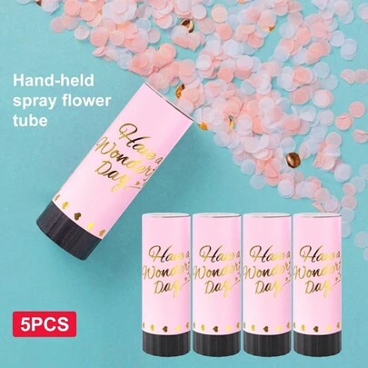 Colorful Paper Confetti Popper, Pink (Do Not Aim The Ejection Port At People Or Objects), Suitable For Weddings, Birthdays, Graduations, Anniversaries, New Year And Christmas, New Year Decorations, Valentine's Day Decorations