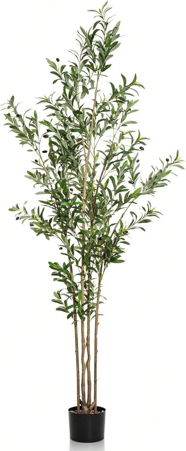 Artificial Olive Tree Tall Fake Potted Olive Silk Tree With Planter