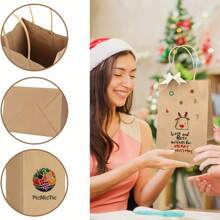 30 piezas Bolsas de regalo de papel kraft con asas, colores surtidos para regalos, bolsas de papel kraft, bolsas de compras de papel, bolsas de manualidades, bolsas para mercancía, fiesta de cumpleaños, boda, decoraciones de fiesta, decoraciones de boda, suministros de fiesta Día de San Valentín