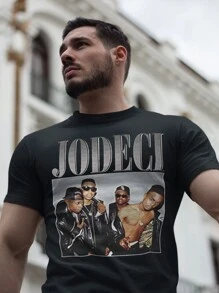 Hip-Hop Party Portrait Print Men's Cotton Short-Sleeved T-Shirt 190gsm