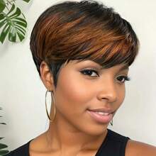 1b30# Color Short Straight Pixie Cut Human Hair Wigs 6inch Daily Party Use Machine Made Human Hair Wigs For Women - S1/30 - View 2