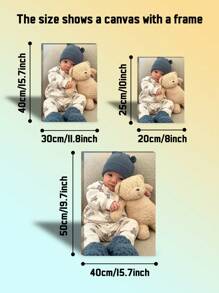 1 件定制海报波西米亚风格帆布画，在帆布上打印照片油画墙壁艺术，生日礼物，婴儿房装饰，儿童照片，儿童房装饰，男孩/女孩礼物，客厅/卧室家居装饰，裱框，/母亲节礼物婴儿淋浴家庭装饰礼物冬夜礼物返校冬季礼物创意男孩女孩情人节，多功能，装饰性，字母，时尚，现代，多彩，卡哇伊，可爱，可爱，休闲，定制，个性化，独特，定制，儿子，女儿 - 客製化照片 - 查看 3
