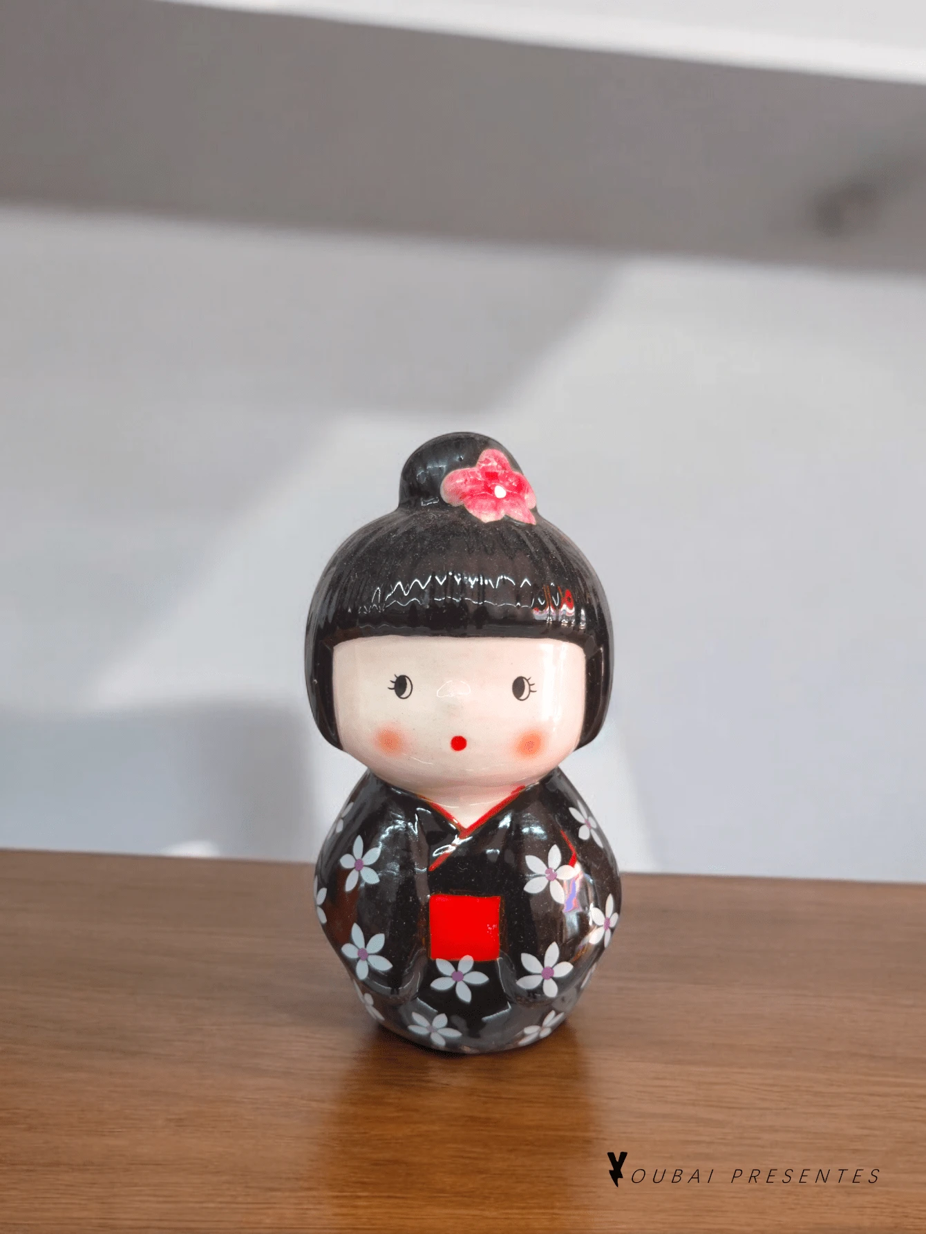 Porcelain Geisha Decoration Japan Elegance Oriental Japanese Tradition - màu đen - Xem 1