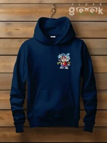 Sweatshirt Bear Skate Streetwear Oversize Print Wild Bear CANGURU 2524 GEEK FLUX - Navy Blue - View 2