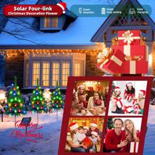 (1 Set Of 4 Solar Christmas Tree Lights) Holiday Decorations, Outdoor Courtyard, Garden, Lawn, Small Path Lights, Atmosphere Lights, Christmas Courtyard Decoration Lights