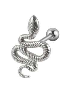 1件装不锈钢蛇舌环，蟒蛇舌钉，穿刺饰品，14号