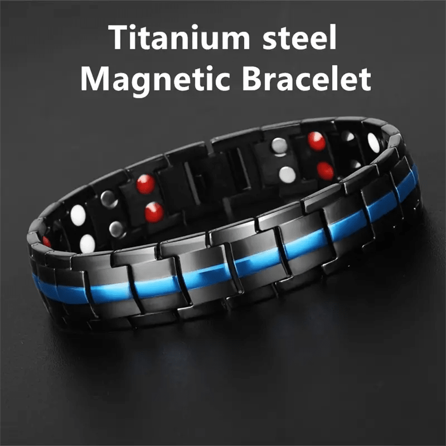 1 Set Adjustable Length Magnetic Titanium Steel Bracelet With Tools, Versatile Cool Men's Accessory, Ideal Gift For Christmas, Anniversary, Party, Daily Wear