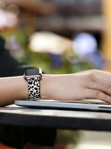 2pcs Soft Leopard Print Silicone Watch Band, Adjustable Waterproof Strap, Bundled With 2-In-1 Anti-Fall Ultra-Thin Tempered Glass Screen Protector, Compatible With Apple Watch Series Ultra/SE/11/10/9/8/7/6/5/4/3/2/1, 38/40/41/42/44/45/46/49mm, Smart Watch Accessories - Multicolor (no Watch) - View 9