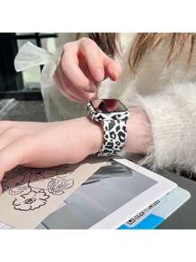 2pcs Soft Leopard Print Silicone Watch Band, Adjustable Waterproof Strap, Bundled With 2-In-1 Anti-Fall Ultra-Thin Tempered Glass Screen Protector, Compatible With Apple Watch Series Ultra/SE/11/10/9/8/7/6/5/4/3/2/1, 38/40/41/42/44/45/46/49mm, Smart Watch Accessories - Multicolor (no Watch) - View 5