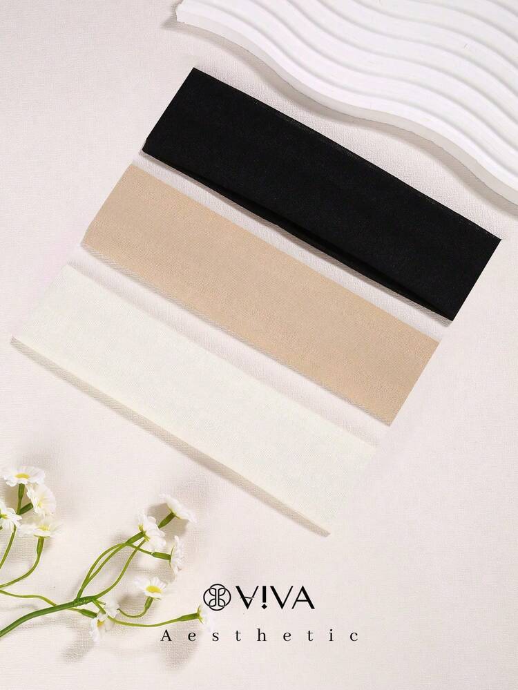 3pcs New European And American Style Solid Color Sports Yoga Headband, Sweatband, Running, Fitness, Hairband, Head Wrap Casual,Gym