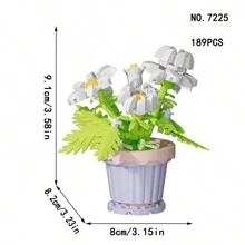 1 pieza Maceta miniatura de plástico con bloques de construcción intercambiables de flores, juguete creativo de flores eternas de bloques de construcción DIY, decoración de escritorio mini, incluye 12 estilos como girasol y rosa, adecuado para decorar el hogar, fiestas, oficina y otros lugares. Excelente regalo de Navidad/Halloween/Año Nuevo/Día de San Valentín/Cumpleaños para amigos y niños - Multicolor - Ver 21