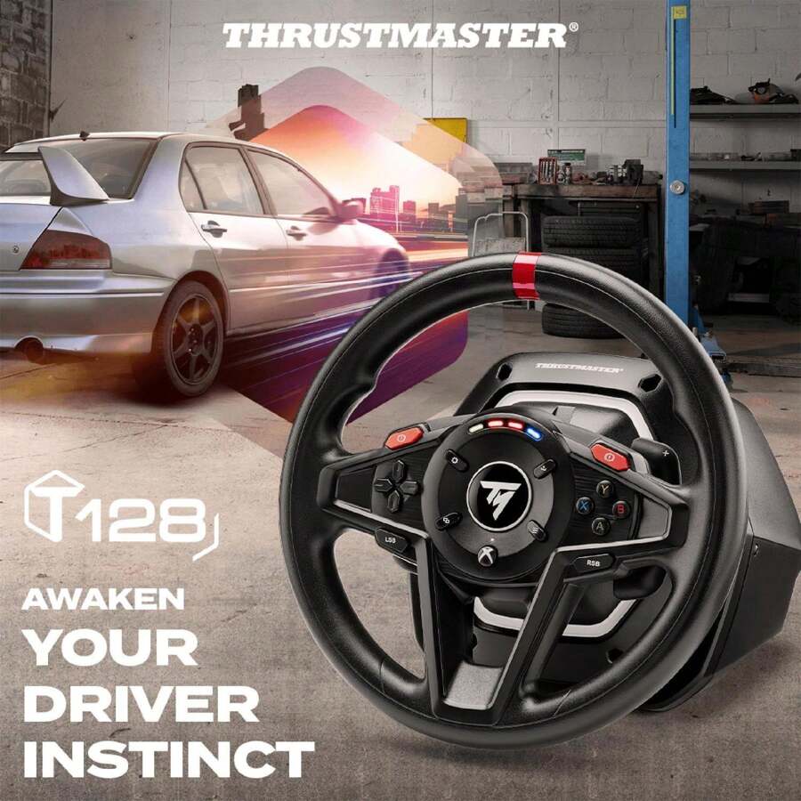Thrustmaster T128X, Force Feedback Racing Wheel With Magnetic Pedals - Compatible With Xbox Series X|S, Xbox One, PC Controller, PC Games - 彩色 - 查看 1