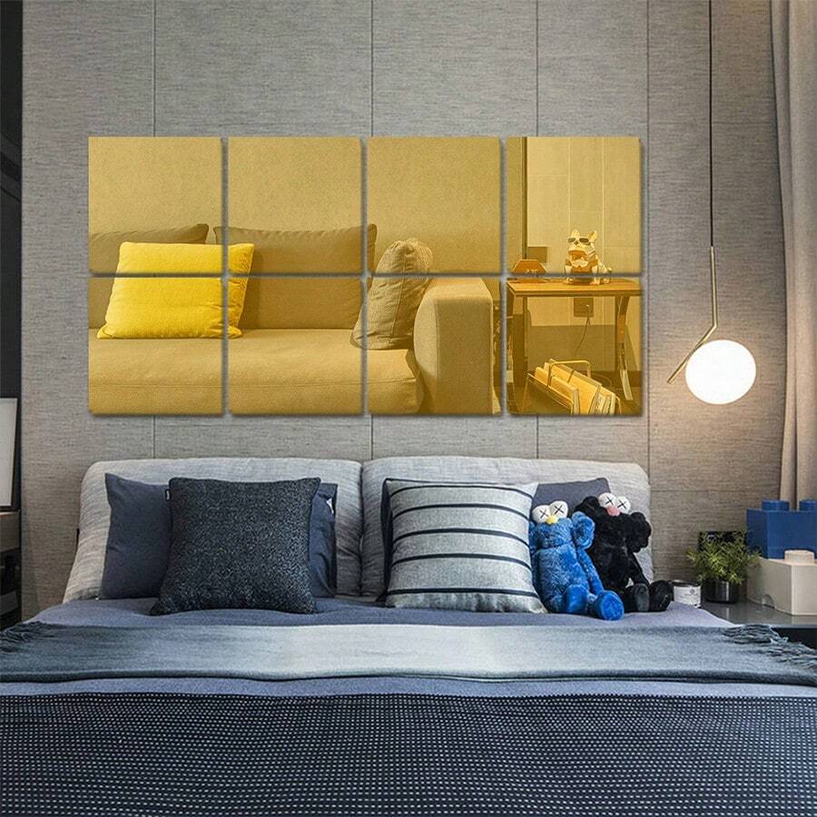 Acrylic Mirror Frame Decor Square Wall Sticker, Self-Adhesive 3D Mirror Tile Sticker For Bathroom, Home, DIY Decoration, Removable For Bedroom, Room, Classroom Decor Best Gifts