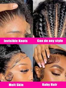 13x6 Lace Front Wigs Human Hair Wigs For  Women 200% Density HD Transparent Jerry Curly Lace Frontal Wigs Human Hair Pre Plucked Bleached Knots  Lace Wigs 22 Inch - 自然色&黑色系 - 查看 9