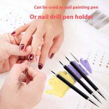 Cepillo de limpieza para el cuidado de las uñas - Herramienta de limpieza de uñas, elimina los residuos de polvo de las uñas sin dañarlas, se puede usar solo o combinado como un soporte para bolígrafos de puntos de arte de uñas