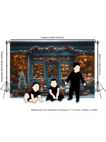 3D Sublimated Fabric Photographic Background Christmas 2.20x1.50 Horizontal - FFF-2276 - 查看 3