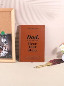 1pc Brown English Edition Notebook, "Dad/Mom, I Want To" Font Beautiful Cover Design - A Daily Itinerary Planner For Friends, Classmates And Family, A Creative Notebook For Sharing Life And Love