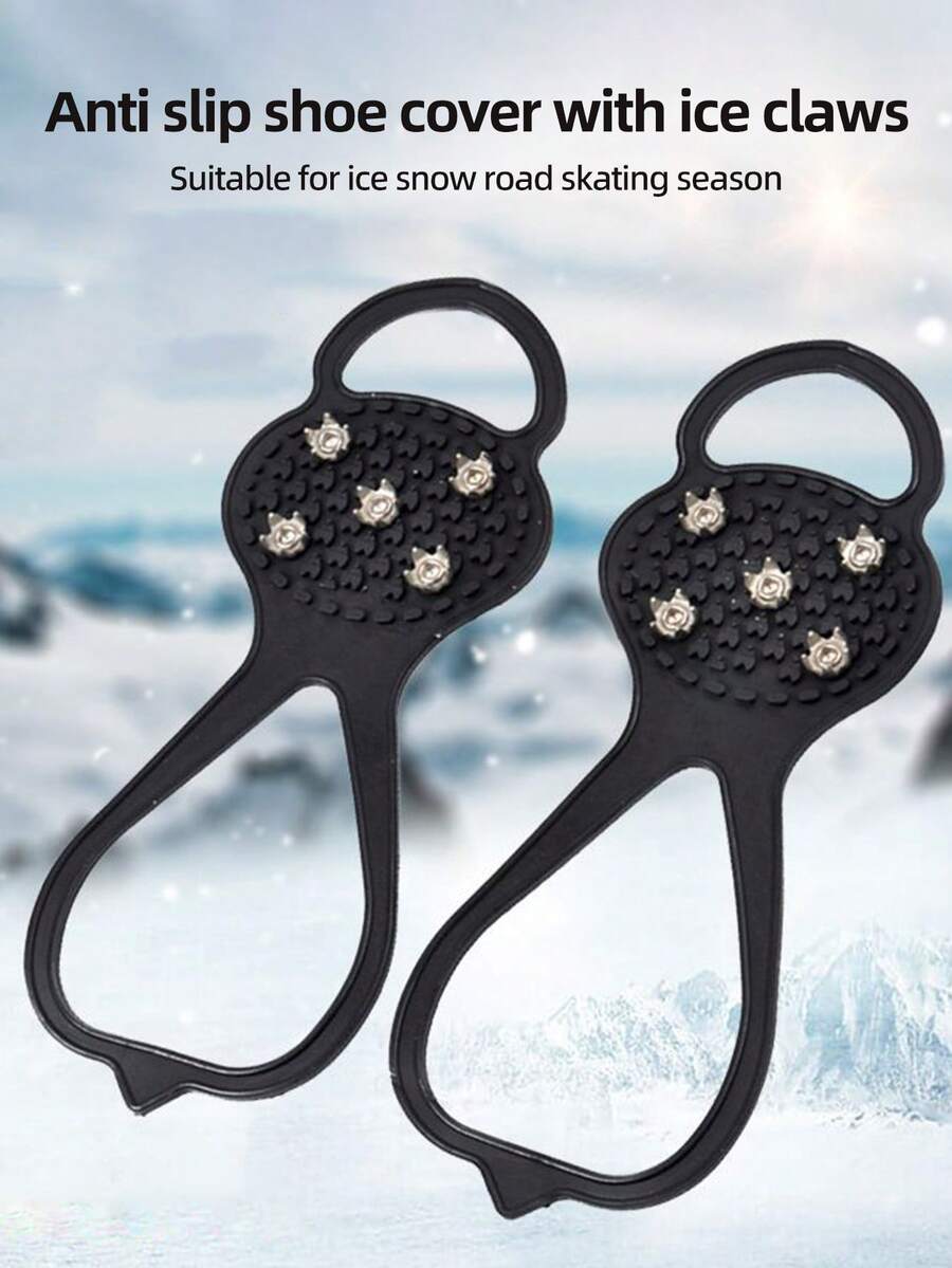 2pcs Outdoor Snow 5Teeth NonSlip Shoe Cover Ice Traction Crampons