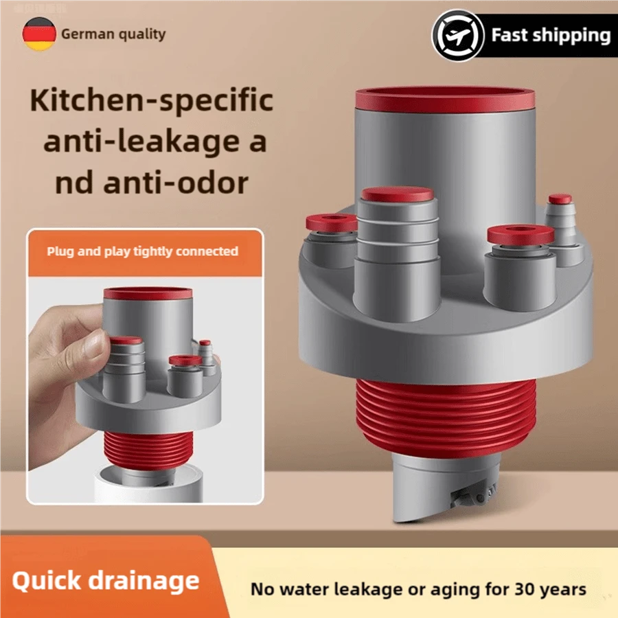 Kitchen Sink Filter Drain Cover, OdorProof AntiClogging Seal