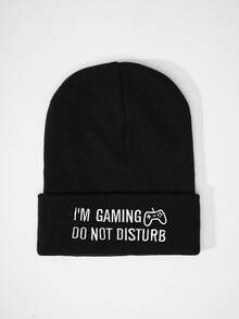 1 件 I'M GAMING 刺绣男女通用时尚百搭白色电子游戏针织帽，适合街头、派对、户外、秋冬季，保暖防寒 - 彩色 - 查看 9