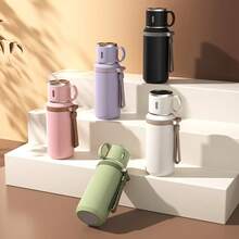 20.29 盎司不锈钢保温水壶，带杯盖和绳柄 - 多功能保温水壶，适合户外活动、骑自行车、徒步旅行、办公室或家庭 - 耐用结构，适合 14 岁以上成人 - 彩色 - 查看 9