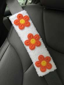 1pc/2pcs Car Seat Belt Lamb Hair Shoulder Protection Three Flower Shoulder Protection Cover Spring Autumn Winter Universal - one-size - View 4