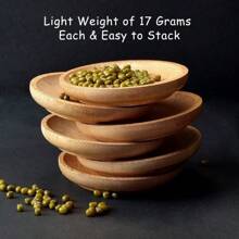 1/4 件迷你竹制蘸酱碗套装，适用于寿司、烧烤、沙拉、果酱、番茄酱等调味品和小吃碗，防锈圆形准备碗，适用于开胃菜和蘸酱，是家庭、厨房、餐厅、酒店、学校用品的完美餐具 - 彩色 - 查看 5