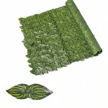 3M Artificial Ivy Leaf Hedge Garden Fence Wall Balcony Privacy Screening Roll Realistic Fake Leaves Lawn Green Artificial Fake Hedge Roll Decoration For Outdoor Indoor Railing Patio Balcony Garden Home Wall Room Decor Fence Privacy Screen - Watermelon leaves - View 5