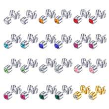 1 Paar rostfreie Stahlohrringe Piercings Nieten 4mm Hypoallergen für Piercings, Werkzeug-Sets, Geburtsstein Ohrstecker, Tragus, Knorpel Schmuck